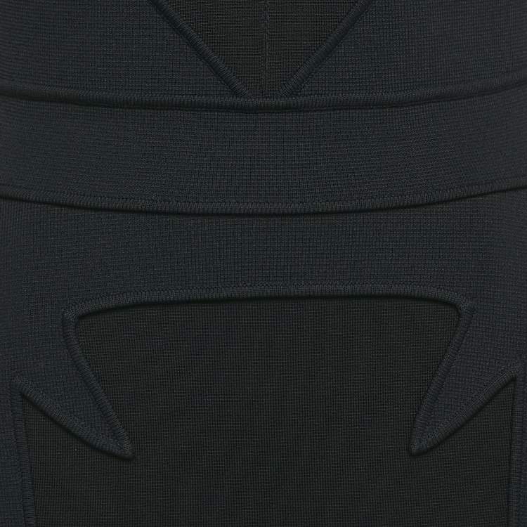 Pre Owned Givenchy Black Jersey Panel Detail Sleeveless Midi Dress M