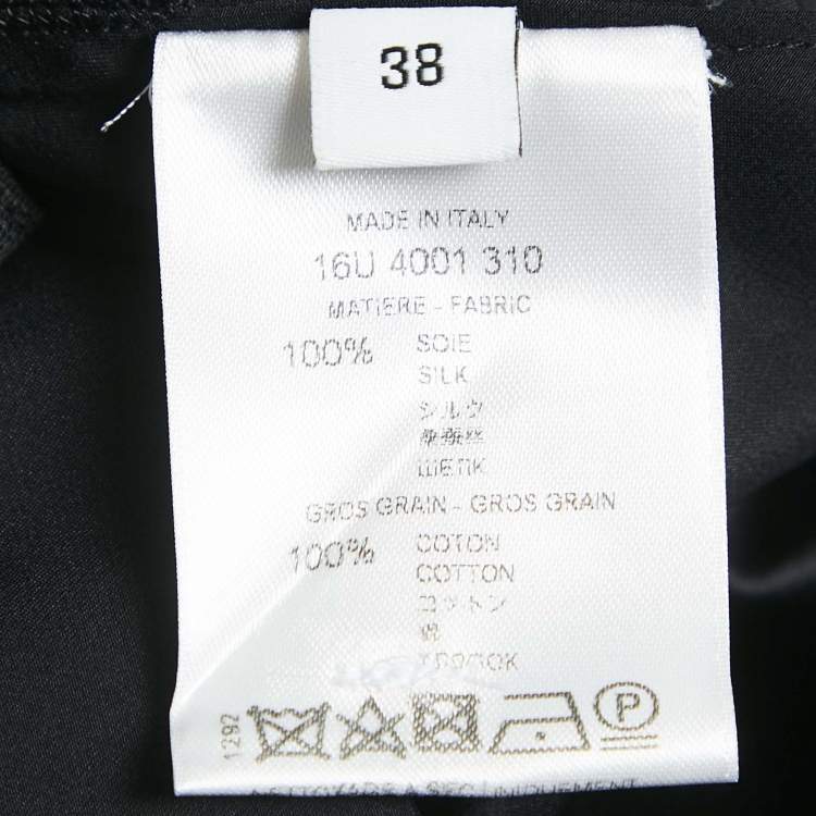 Pre Owned Givenchy Black Satin Silk Ruffle Mini Skirt M