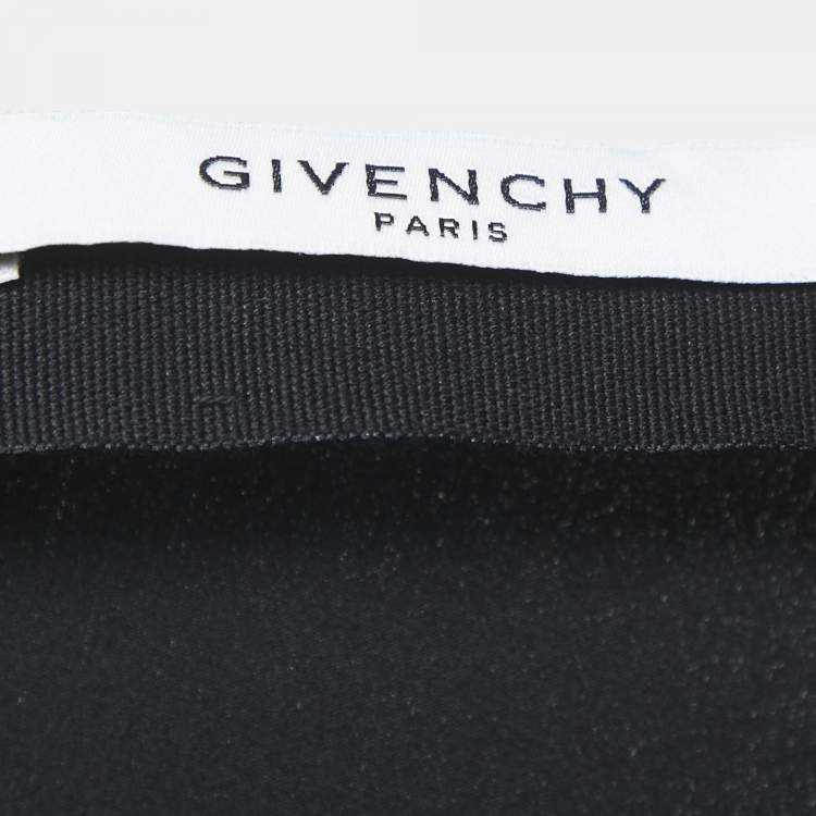Pre Owned Givenchy Black Satin Silk Ruffle Mini Skirt M