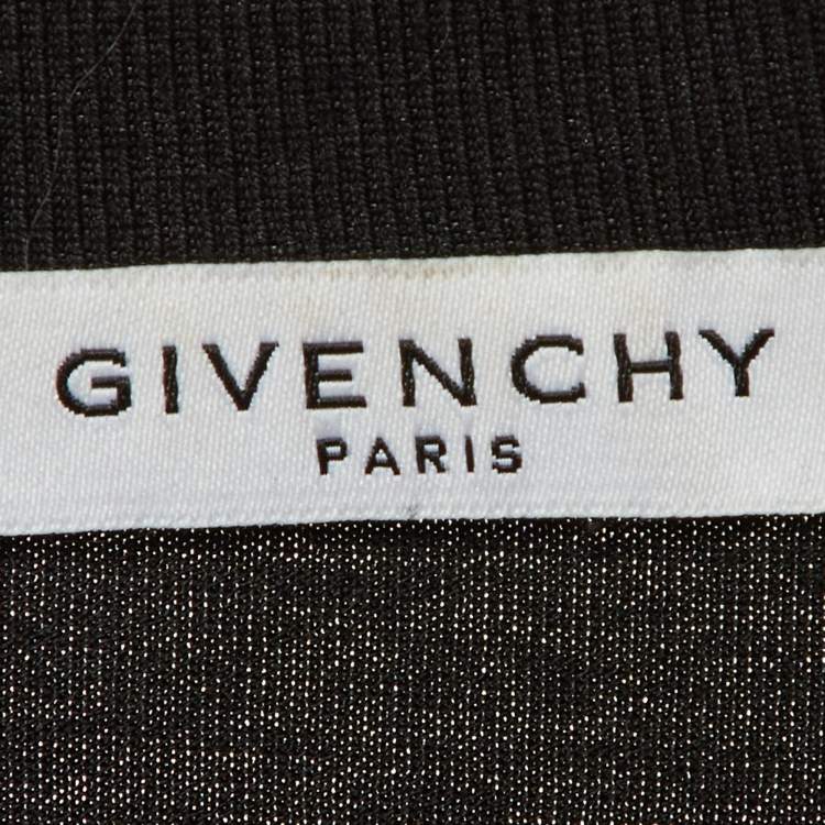 Pre Owned Givenchy Black Logo Print Cotton Crew Neck T-Shirt L
