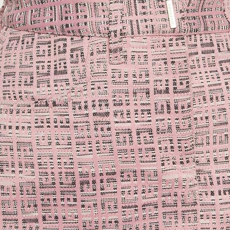 Pre Owned Givenchy Pink Monogram Jacquard Mini Skirt S