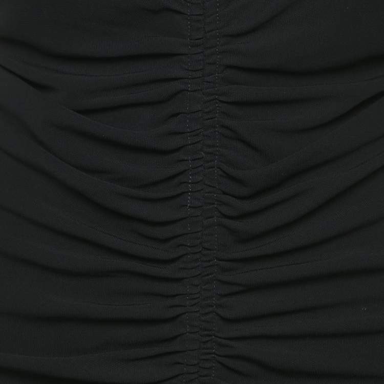 Pre Owned Givenchy Black Jersey Ruched Short Dress S