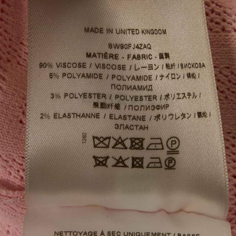 Pre Owned Givenchy Pink Logo Monogram Stretch Knit Crew Neck Top XS