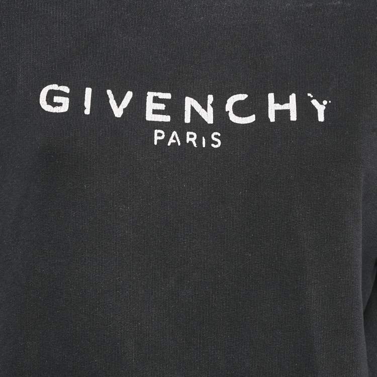 Pre Owned Givenchy Faded Grey Cotton Distressed Hoodie  M