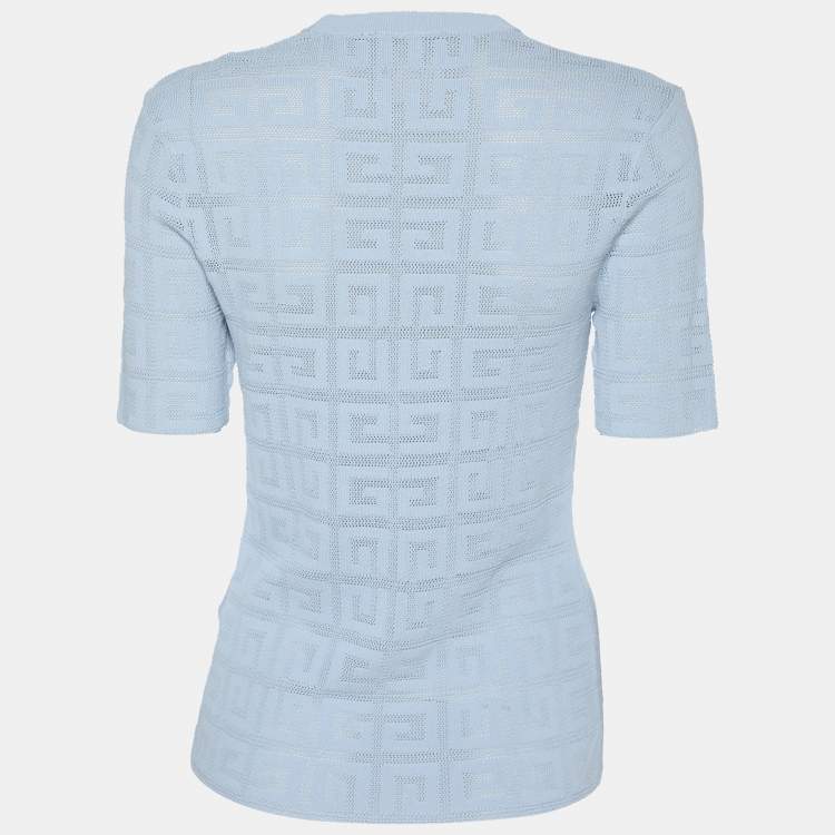 Pre Owned Givenchy Blue Stretch Knit Blend Tops XS