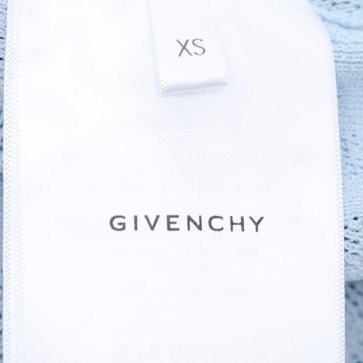 Pre Owned Givenchy Blue Stretch Knit Blend Tops XS