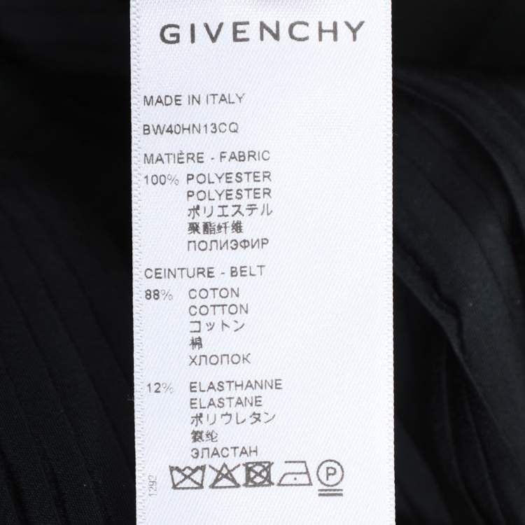 Pre Owned Givenchy Black Polyester Pleated Asymmetric Midi Skirt S