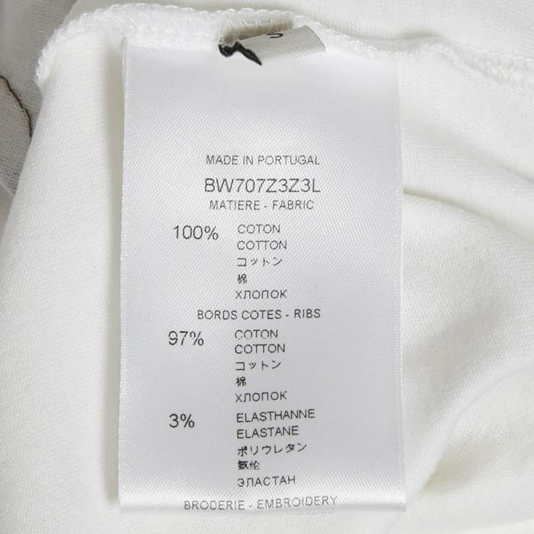 Pre Owned Givenchy White Floral Print Jersey Beaded T-Shirt S