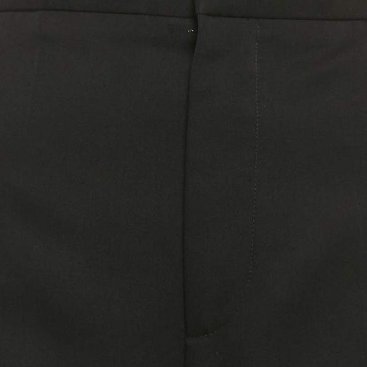 Pre Owned Givenchy Black Wool Wide Leg Trousers M