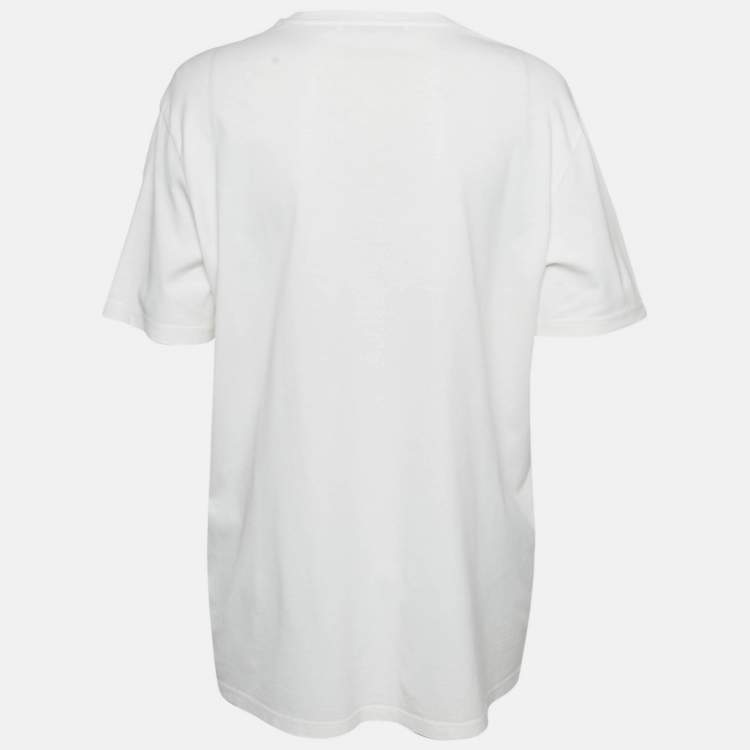 Pre Owned Givenchy White Bambi Print Cotton Oversized T-Shirt XS