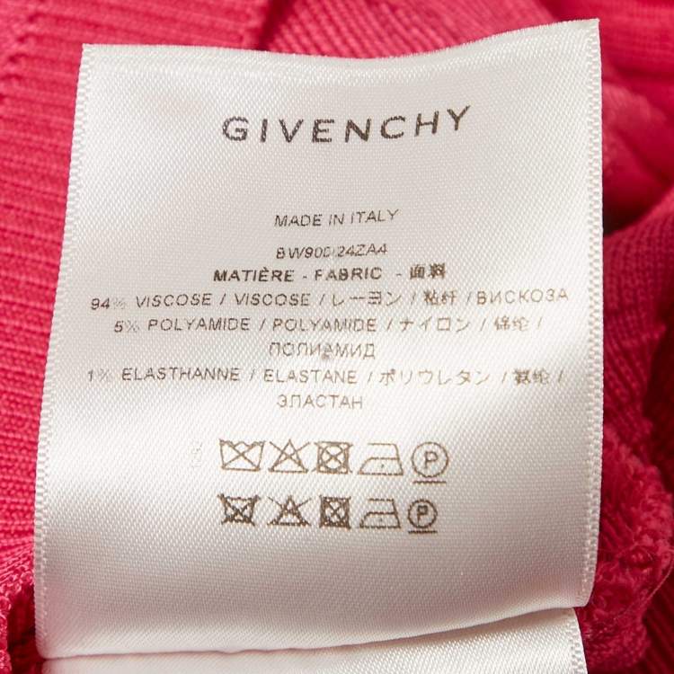 Pre Owned Givenchy Pink Monogram Jacquard Knit Crewneck Top S
