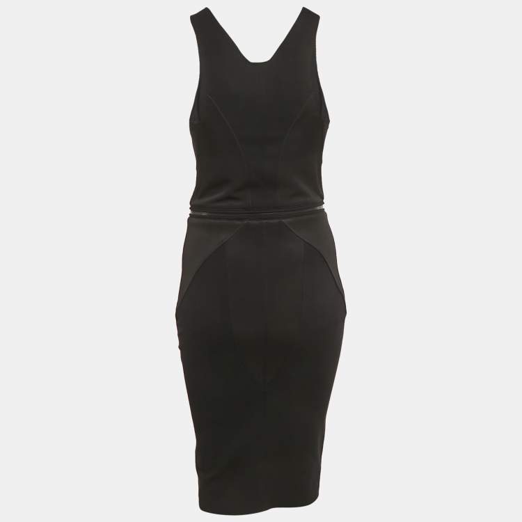 مملوكة مسبقًا Givenchy Black Knit Sleeveless Zip Detail Bodycon Dress M