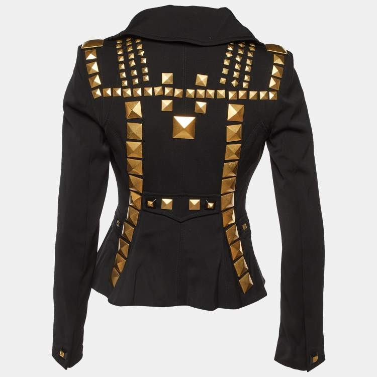 Pre Owned Givenchy Black Wool Metal Detail Blazer S