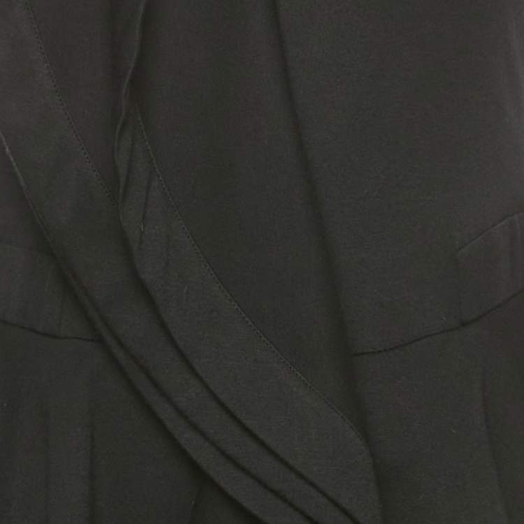 Pre Owned Givenchy Black Jersey Ruffled Midi Dress L