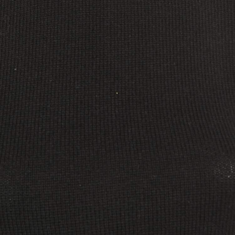 Pre Owned Givenchy Black Wool Knit Asymmetric Hem Sweater M