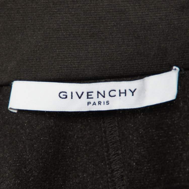 Pre Owned Givenchy Black Jersey Logo Print Zip-Up High Neck Jacket S
