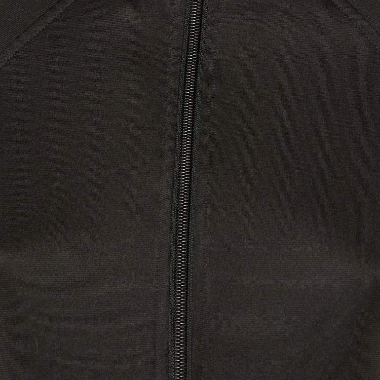Pre Owned Givenchy Black Jersey Logo Print Zip-Up High Neck Jacket S