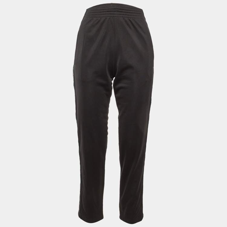 Pre Owned Givenchy Black Jersey Logo Tape Detail Track Pants S