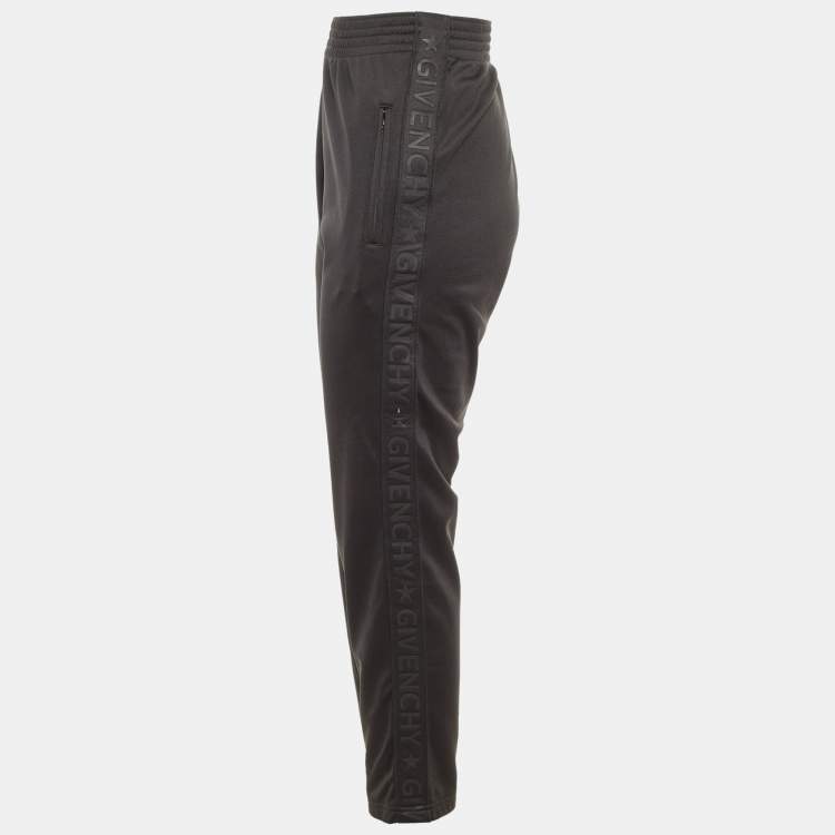 Pre Owned Givenchy Black Jersey Logo Tape Detail Track Pants S
