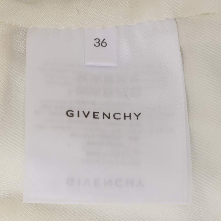 Pre Owned Givenchy Cream Leather Braided Detail Sleeveless Jacket S