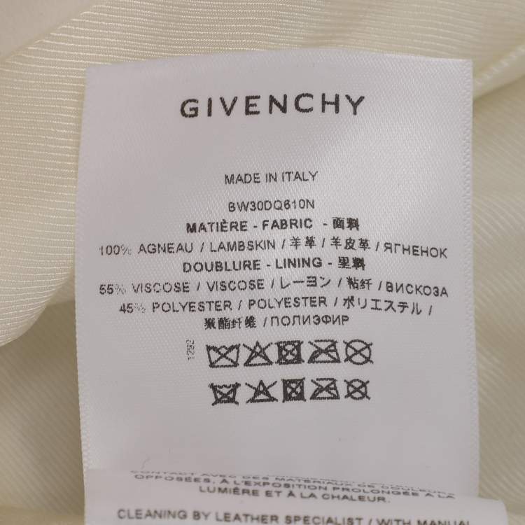 Pre Owned Givenchy Cream Leather Braided Detail Sleeveless Jacket S