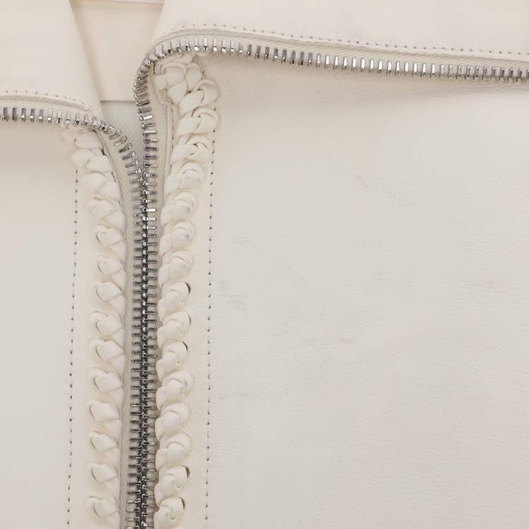 Pre Owned Givenchy Cream Leather Braided Detail Sleeveless Jacket S