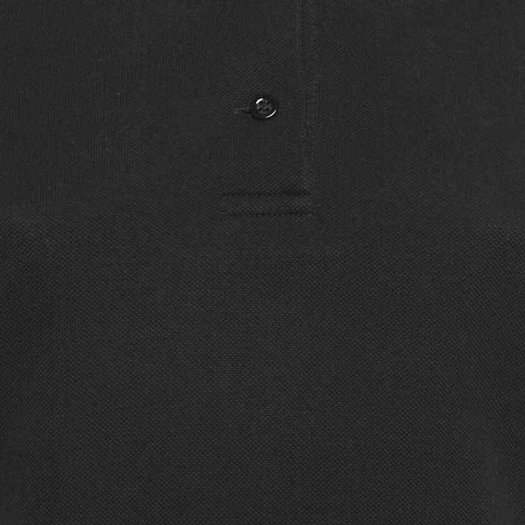 Pre Owned Givenchy Black Stars Applique Pique Polo Dress L