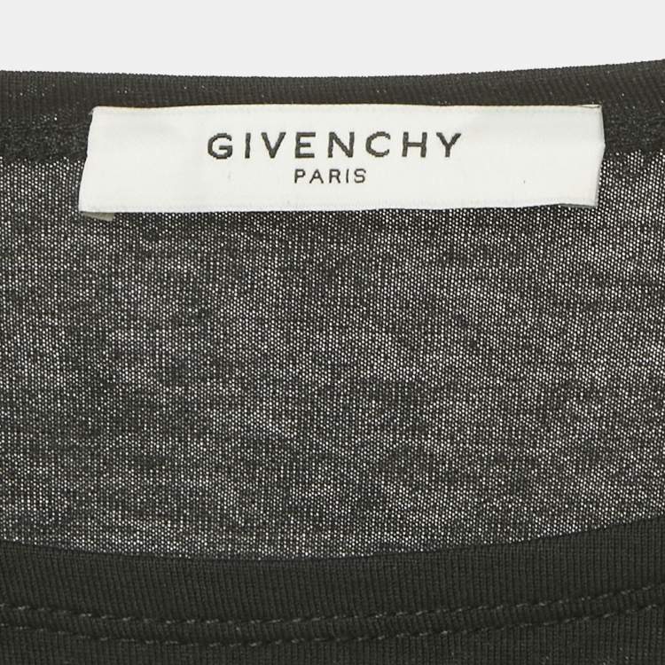Pre Owned Givenchy Black Logo Print Cotton Oversized T-Shirt XS