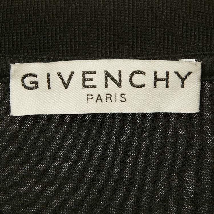 Pre Owned Givenchy Black Logo Print Cotton Distressed Crewneck T-Shirt XS