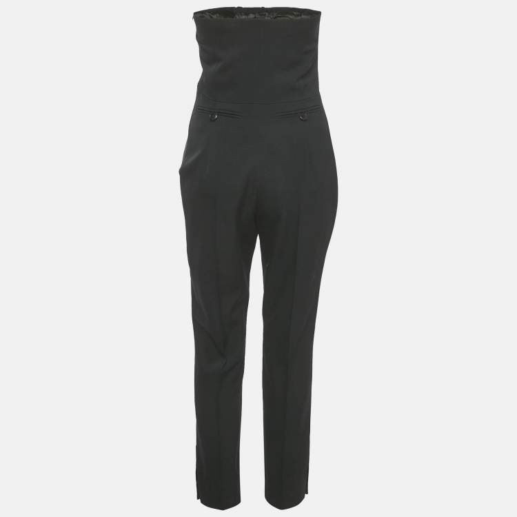 Pre Owned Givenchy Black Crepe Band Detail Strapless Jumpsuit M 