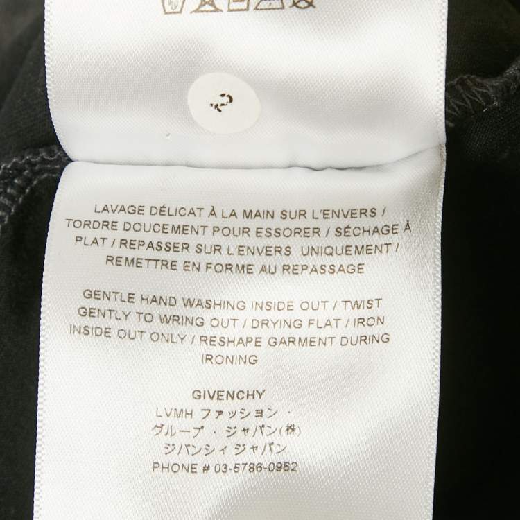 Pre Owned Givenchy Grey Logo Embroidered Cotton Oversized Cropped T-Shirt S 