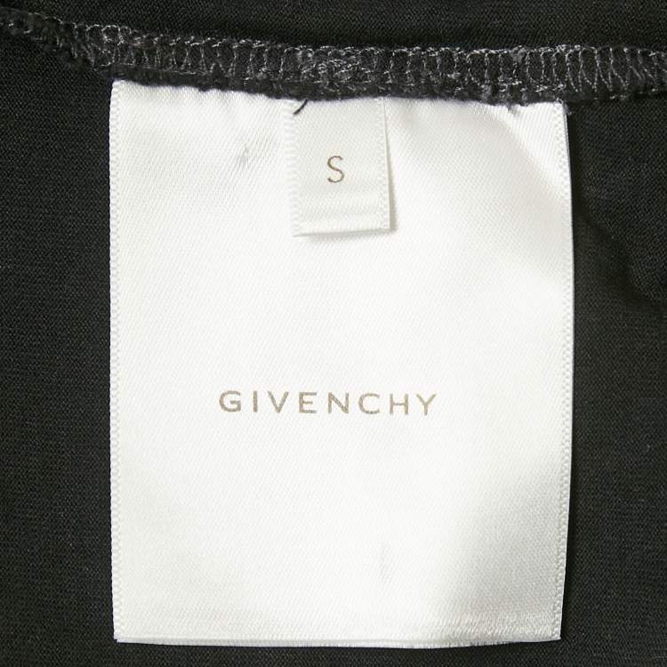 Pre Owned Givenchy Grey Logo Embroidered Cotton Oversized Cropped T-Shirt S 