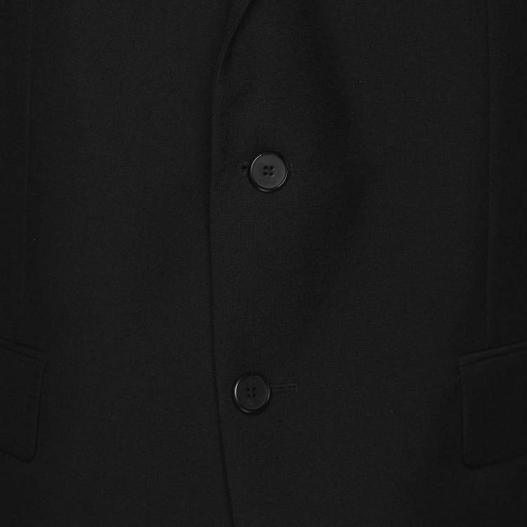 Pre Owned Givenchy Black Wool and Nylon Zip Detail Single Breasted Blazer XXXL
