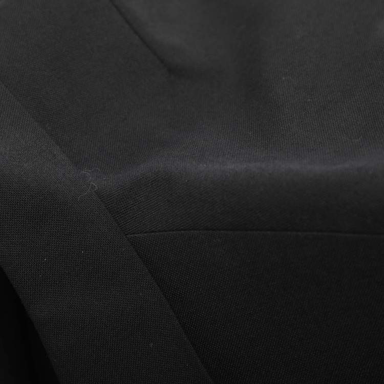 Pre Owned Givenchy Black Wool and Nylon Zip Detail Single Breasted Blazer XXXL