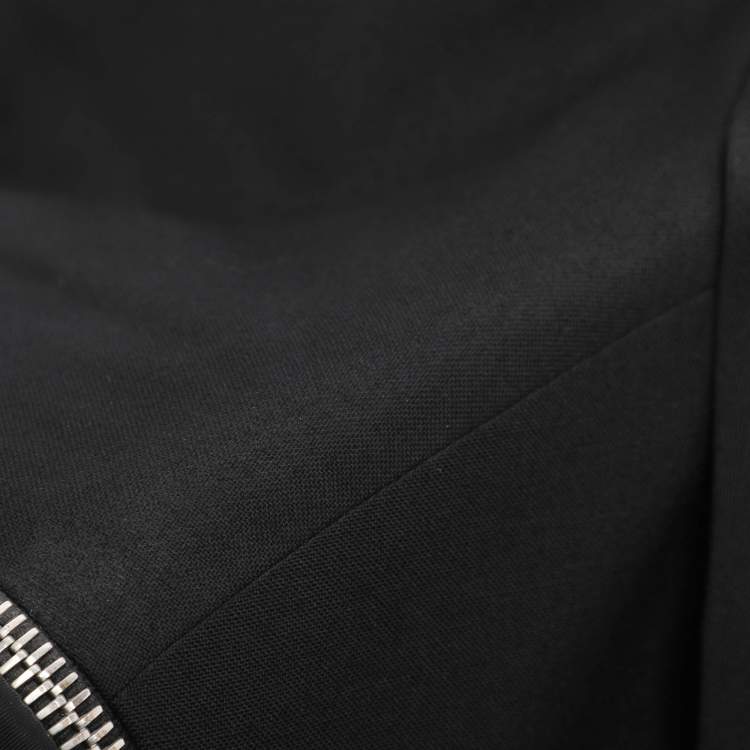 Pre Owned Givenchy Black Wool and Nylon Zip Detail Single Breasted Blazer XXXL