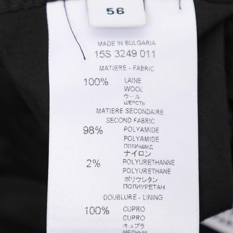 Pre Owned Givenchy Black Wool and Nylon Zip Detail Single Breasted Blazer XXXL