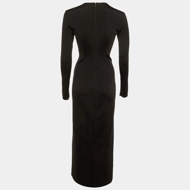 Pre Owned Givenchy Black Jersey Cut-Out Embellished Gown S 