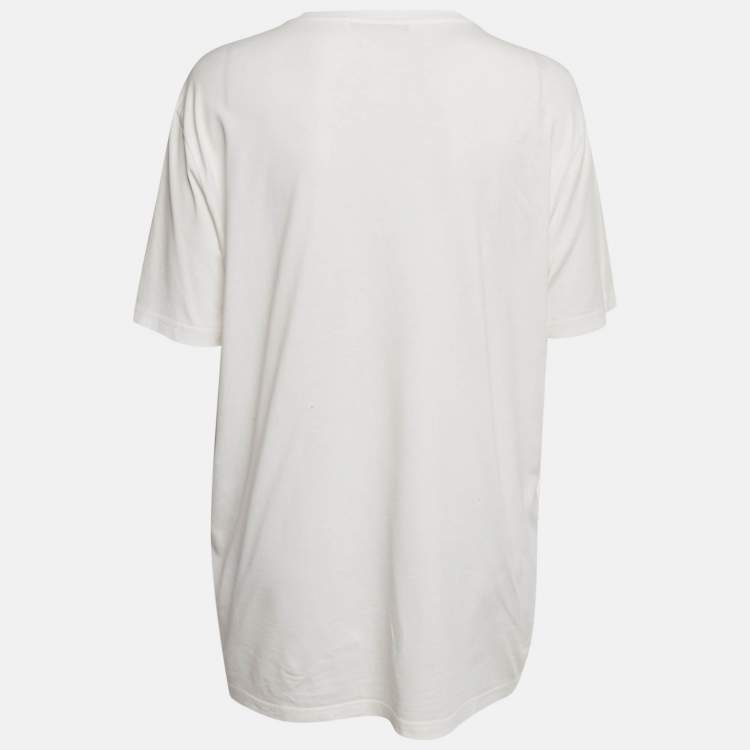 Pre Owned Givenchy White Bambi Print Jersey Crewneck T-Shirt XS