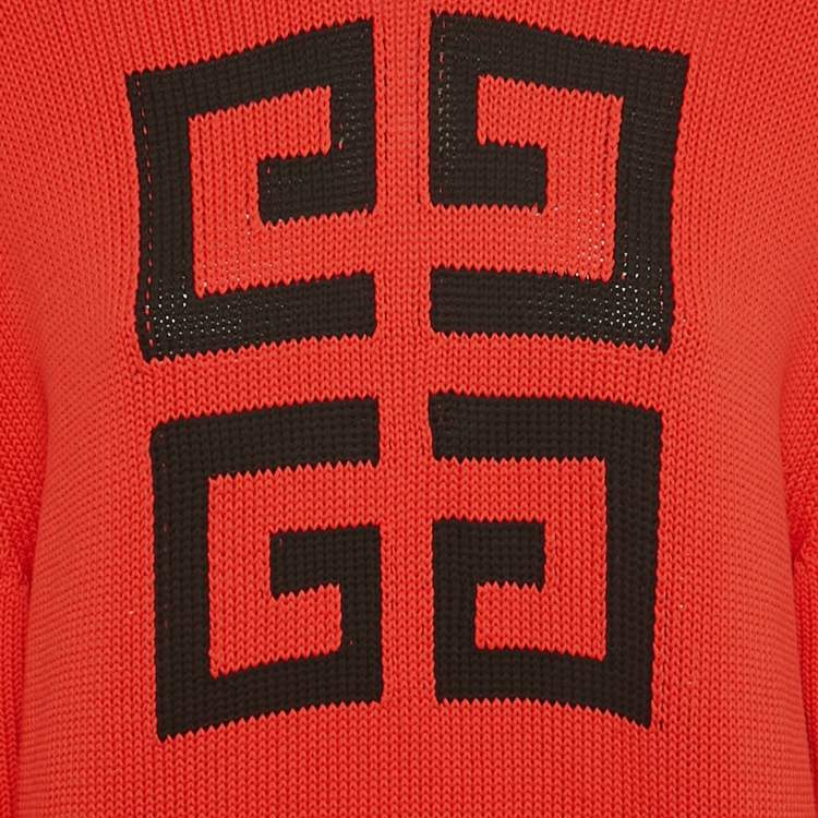 Pre Owned سترة جيفنشي محبوك رين بشعار أحمر بحجم صغير – إكسترا سمول