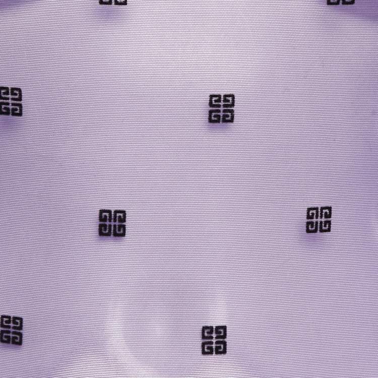 مملوكة مسبقًا Givenchy Purple Logo Embroidered Stretch Mesh Sheer Bodycon M
