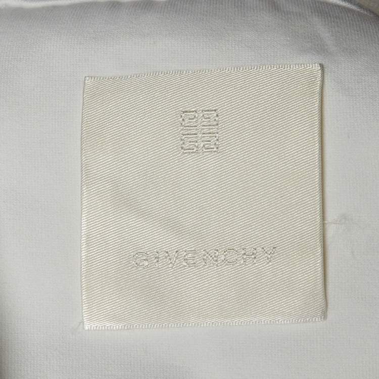 Pre Owned Givenchy White Reverse Logo Print Cotton Crew Neck T-Shirt M 