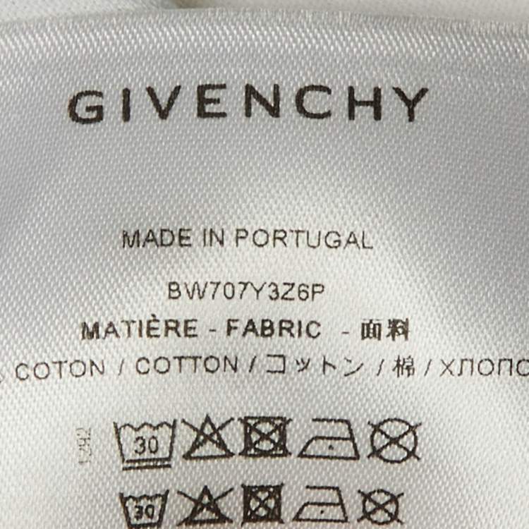 Pre Owned Givenchy White Reverse Logo Print Cotton Crew Neck T-Shirt M 