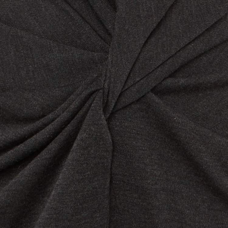 Pre Owned Givenchy Charcoal Grey Knit Front Knot Maxi Dress S 