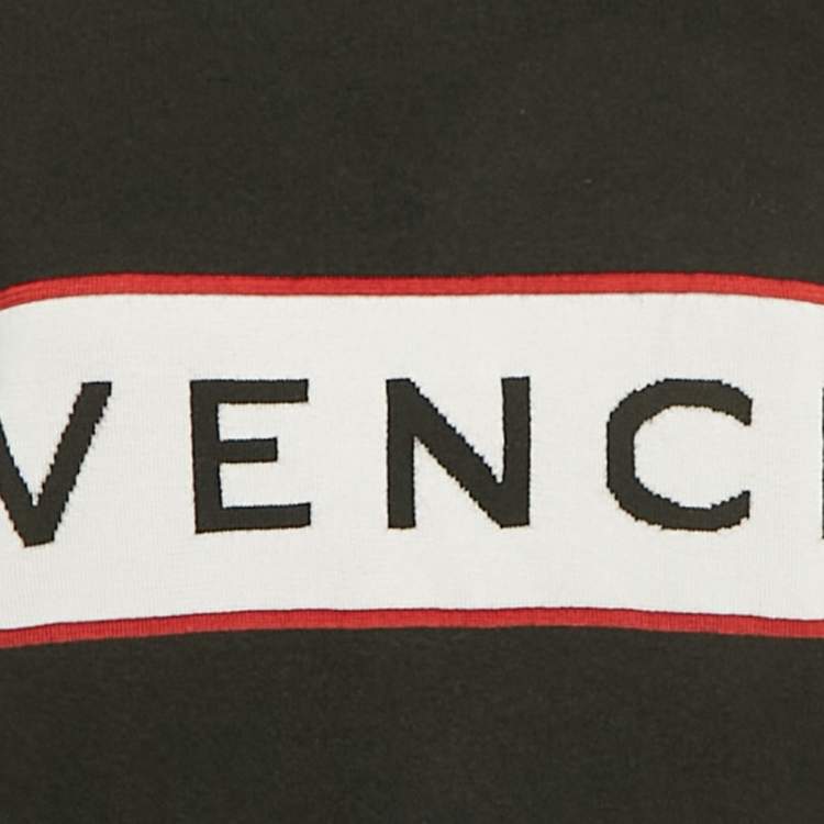 Pre Owned Givenchy Black Logo Intarsia Wool Jumper XL  