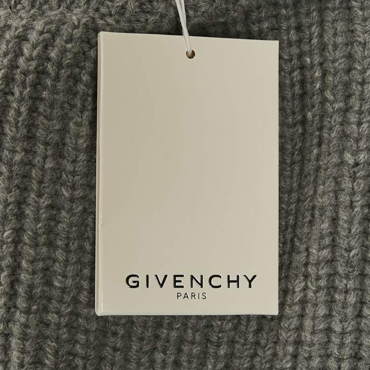 Pre Owned Givenchy Grey Rib Knit Turtle Neck Sweater S