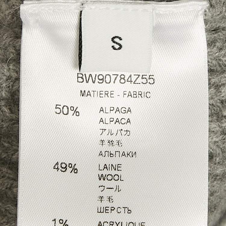 Pre Owned Givenchy Grey Rib Knit Turtle Neck Sweater S