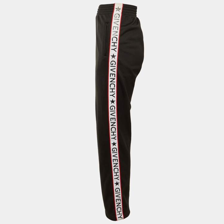 Pre Owned Givenchy Black Jersey Logo Tape Track Pants S
