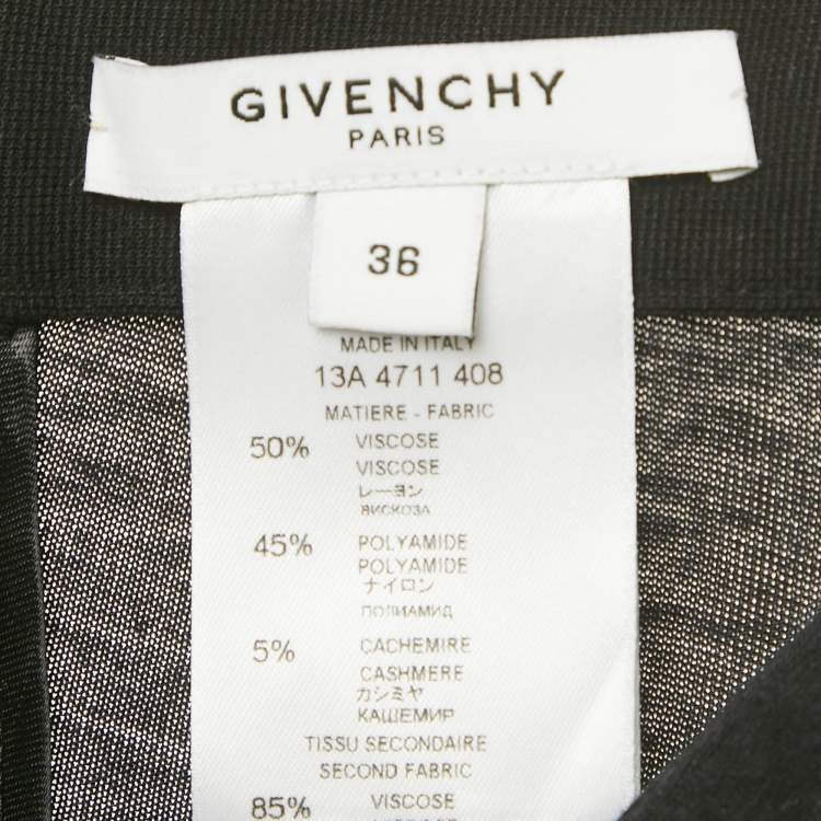 Pre Owned Givenchy Black Knit Ruffled Midi Skirt S