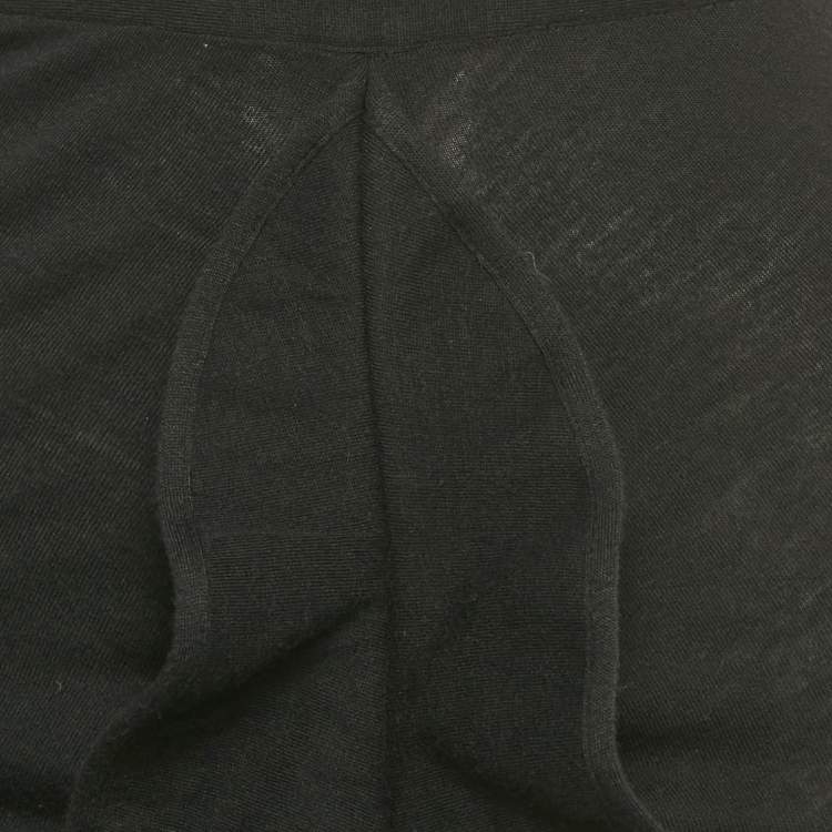 Pre Owned Givenchy Black Knit Ruffled Midi Skirt S