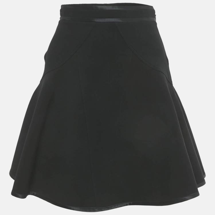 Pre Owned Givenchy Black Knit Flared Mini Skirt S
